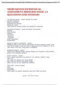NR509 ADVANCED PHYSICAL ASSESSMENT MIDTERM WEEK 1-4 QUESTIONS AND ANSWERS