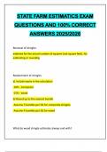 STATE FARM ESTIMATICS EXAM QUESTIONS AND 100&percnt; CORRECT ANSWERS 2025&sol;2026
