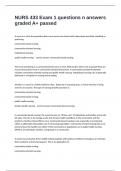 NURS 433 Exam 1 questions n answers graded A&plus; passed