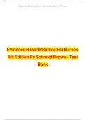 Evidence Based Practice For Nurses 4th Edition By Schmidt Brown - Test Bank