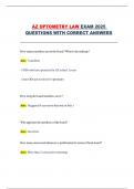 Arizona Optometry Law Exam 2025 &ndash; Complete Question Set with Correct Answers