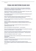 FEMA 800 MIDTERM EXAM 2025