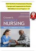 TEST BANK for Fundamentals of Nursing Concepts and Competencies for Practice 10th Edition Craven | Chapters 1 - 43