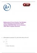 Mathematical Terms Practice Test Multiple choice Questions and Answers Latest Updates 2025&sol;2026 With Correct Answers 100&percnt; With Complete Solutions