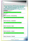 Texas Teachers PPR Review Questions  with  Correct Answers  for Specific  Exam Mail supergrades12&commat;gmail&period;com