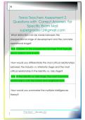 Texas Teachers Assessment 2  Questions with  Correct Answers  for  Specific Exam Mail  supergrades12&commat;gmail&period;com