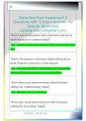 Texas Teachers Assessment 3  Questions with  Correct Answers  for  Specific Exam Mail  supergrades12&commat;gmail&period;com