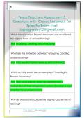 Texas Teachers Assessment 3  Questions with  Correct Answers  for  Specific Exam Mail  supergrades12&commat;gmail&period;com