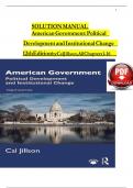 TEST BANK - American Government&colon; Political Development and Institutional Change 12th Edition by Cal Jillson&comma; All Chapters 1 - 16&comma; Complete Latest Version