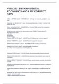VIBS 222&colon; ENVIORNMENTAL ECONOMICS AND LAW CORRECT 100&percnt;