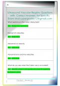 Ultrasound Vascular Registry Questions  with  Correct Answers  for Specific  Exam Mail supergrades12&commat;gmail&period;com