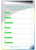 UNITED AIRLINES AIRPORT CODES Questions  with  Correct Answers  for Specific Exam Mail  supergrades12&commat;gmail&period;com 