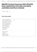BBK99E1 Practical Final Exam 2025 UPDATED EXAM QUESTIONS WITH 100&percnt; ACCURATE ANSWERS &lpar;MULTIPLE CHOICES&rpar;