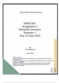 EMA1501 Assignment 2 &lpar;Detailed Answers&rpar; Semester 1 Due 13 June 2025