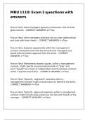MBU 1110 Exam 2 questions with answers