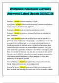 Workplace Readiness Correctly Answered Latest Update 2025&sol;2026