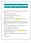 Virginia Workplace Readiness Prep Test Q&A Latest Update 2025&sol;2026