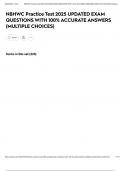 NBHWC Practice Test 2025 UPDATED EXAM QUESTIONS WITH 100&percnt; ACCURATE ANSWERS &lpar;MULTIPLE CHOICES&rpar;