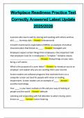 Workplace Readiness Practice Test Correctly Answered Latest Update 2025&sol;2026