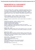NR509 PHYSICAL ASSESSMENT QUESTIONS AND ANSWERS