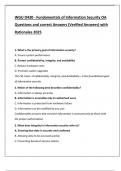 WGU D430 - Fundamentals of Information Security OA Questions and correct Answers &lpar;Verified Answers&rpar; with  Rationales 2025