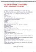 NR 509 ADVANCED ASSESSMENT QUESTIONS AND ANSWERS
