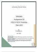 TPN2601 Assignment 50 EXCLUSIVE Portfolio Due 2025