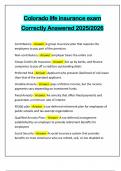 Colorado life insurance exam Correctly Answered 2025&sol;2026