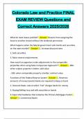 Colorado Law and Practice FINAL EXAM REVIEW Questions and Correct Answers 2025&sol;2026