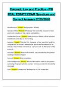 Colorado Law and Practice - PSI REAL ESTATE EXAM Questions and Correct Answers 2025&sol;2026