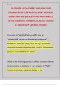 CA PSI SITE LIFE ACCIDENT AND HEALTH OR  SICKNESS EXAM &lpar;LIFE AGENT&rpar; LATEST 2025 REAL  EXAM COMPLETE 200 QUESTIONS AND CORRECT  DETAILS &lpar;VERIFIED ANSWERS&rpar; &vert;ALREADY GRADED  A&plus;&sol; BRAND NEW VERIFIED EXAMS&excl;&excl;&excl;