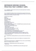 DEFENSIVE DRIVING SCHOOL PRACTICE TEST CORRECT 100&percnt;