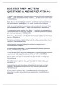 DDS TEST PREP&colon; MIDTERM QUESTIONS & ANSWERS&lpar;RATED A&plus;&rpar;