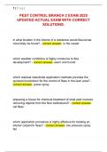 PEST CONTROL BRANCH 2 EXAM 2025  UPDATED ACTUAL EXAM WITH CORRECT  SOLUTIONS&period;