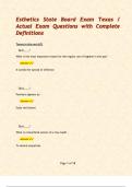 Esthetics State Board Exam Texas &sol; Actual Exam Questions with Complete Definitions  