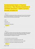 Fundamentals Exam 1 Practice Questions &sol; Test Review Questions & Certified Solutions &sol; 100&percnt; Correct &sol; Already Graded A&plus;