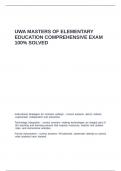 UWA MASTERS OF ELEMENTARY EDUCATION COMPREHENSIVE EXAM 