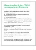 Maine Associate Broker &ndash; TRELG exam questions with answers