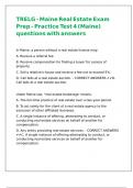 TRELG - Maine Real Estate Exam Prep - Practice Test 4 &lpar;Maine&rpar; questions with answers