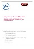 Biological Concepts Overview Multiple choice Questions and Answers Latest Updates 2025&sol;2026 With Correct Answers 100&percnt; With Complete Solutions