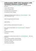 Inflammation NURS 5315 Questions with Complete Solutions &lpar;Latest 2025&rpar;&period;