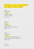AP Physics 1 Exam &sol; Key Questions with 100&percnt; Correct Answers&period;