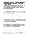 Science of Teaching Reading STR &lpar;293&rpar; Questions with Complete Solutions &lpar;Latest 2025&rpar;