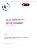 D311 WGU Microbiology with Lab PA Multiple choice Questions and Answers Latest Updates 2025&sol;2026 With Correct Answers 100&percnt; With Complete Solutions