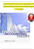 Solution Manual For Financial Accounting Theory 7th Edition by William R. Scott, Patricia O'Brien All Chapters 1 to 13 complete Verified editon ISBN: 9780273773436