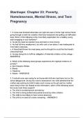 Stanhope Chapter 23 Poverty&comma; Homelessness&comma; Mental Illness&comma; and Teen Pregnancy questions and answers