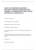 COST ACCOUNTING CHAPTER 2 MULTIPLE CHOICE QUESTIONS AND CORRECT ANSWERS 2025-2026 LATEST EDITION &lpar;ALL GRADED A&plus;&rpar;&period;