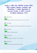 Exam 2&colon; BIO 201&sol; BIO201 &lpar;Latest 2025&sol; 2026 Update&rpar; Human Anatomy and Physiology I Guide&vert; Questions & Answers&vert; Grade A&vert; 100&percnt; Correct &lpar;Verified Solutions&rpar;- GCU
