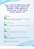 Exam 1&colon; BIO 201&sol; BIO201 &lpar;Latest 2025&sol; 2026 Update&rpar; Human Anatomy and Physiology I Guide&vert; Questions & Answers&vert; Grade A&vert; 100&percnt; Correct &lpar;Verified Solutions&rpar;- GCU