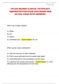 CPL250 BEAKER CLINICAL PATHOLOGY  ADMINISTRATION EXAM 2025 BRAND NEW  ACTUAL EXAM WITH ANSWERS&period; 